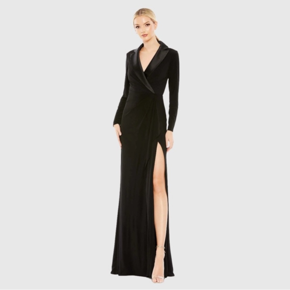 Mac Duggal Black Long Sleeve Dress
